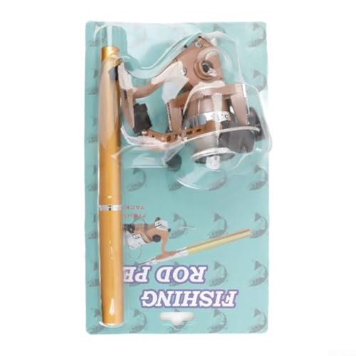 Angelrute aus Fiberglas, 1 m, mit Rolle mit 5 11 1 Geschwindigkeitsverhältnis für verbessertes Werfen und Schnurmanagement (gelb) von HavenDomicile