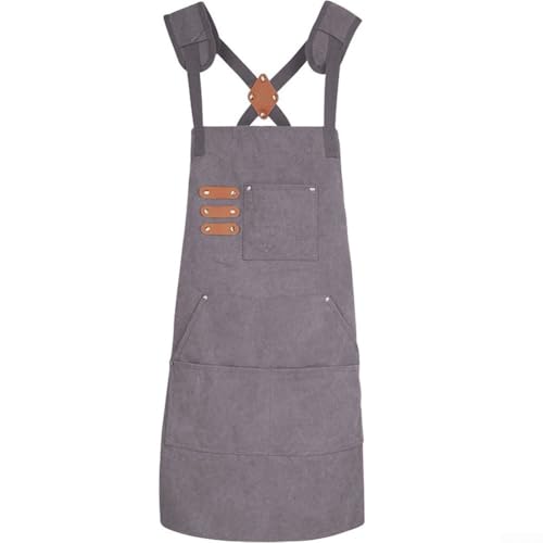 Arbeitsschürze für Männer und Frauen, dickes Segeltuch für Komfort in der Gartenarbeit und Zimmerei (dunkelgrau) von HavenDomicile