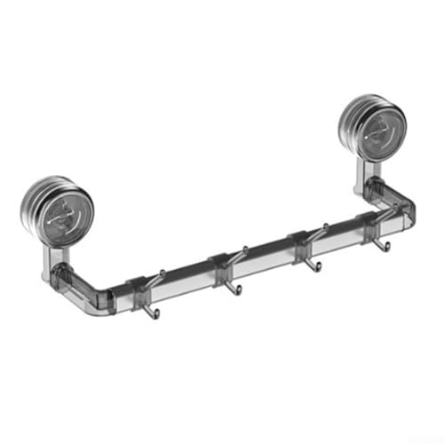 Badezimmer Saugnapf Handtuchhalter mit Wandbefestigung, verstellbare Haken für flexiblen Einsatz, Stanzinstallation mit starkem Saughalt (transparent grau) von HavenDomicile