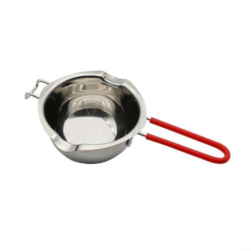 Doppelkessel-Design, schmelzen Sie Schokolade effizient mit dieser hochwertigen Edelstahlschüssel (400 ml rot) von HavenDomicile