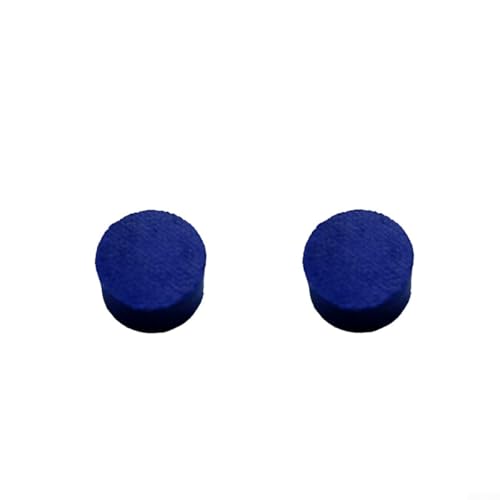 Doppelpack Billard-Queue-Spitzen, 14 mm Durchmesser, 8 mm Höhe, mit 6-lagigem Rindsleder, für American Pool (blau) von HavenDomicile