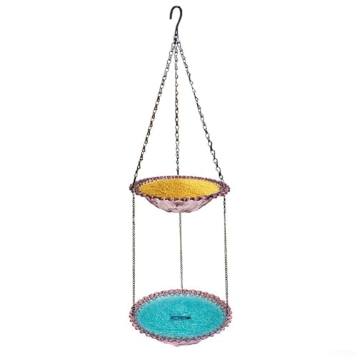 Doppelschichtige Vogelfutterstation und Badewanne für den Außenbereich, verbessert Ihre Terrassenumgebung (lila) von HavenDomicile