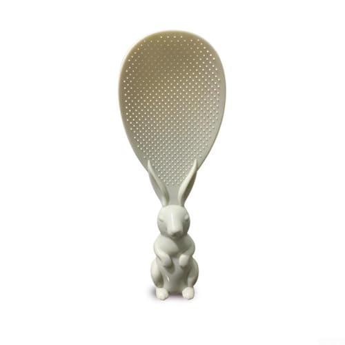 Ergonomische Reisschaufel mit Hasen-Motiv für müheloses Servieren und schnelle Reinigung, Beige von HavenDomicile
