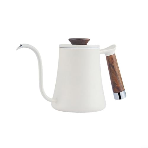 Geschickter Wasserfluss aus dem langen Ausguss dieses stilvoll gestalteten Schwanenhalstopfes verbessert die Brühpräzision (weiß) von HavenDomicile