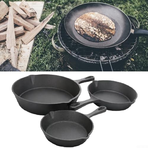 Gusseisen-Kochtopf zum Grillen, Braten, Braten und Schmoren von Fleisch und Gemüse, geeignet für den Innen- und Außenbereich (25 cm) von HavenDomicile