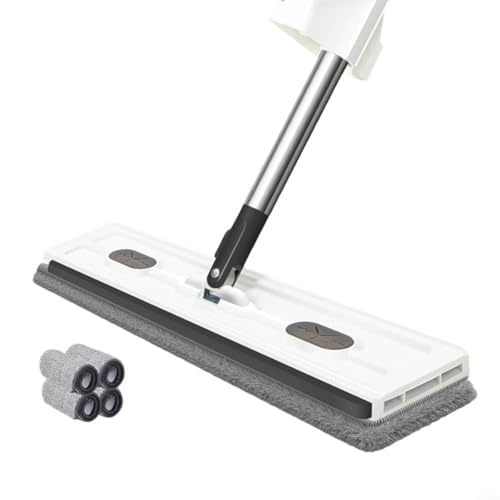 HavenDomicile 360° drehbarer großer, flacher Wischmopp mit verstellbarem langem Edelstahlgriff für mühelose Reinigung von Fliesen, Hartholz und Fenster (Boxen von White2) von HavenDomicile