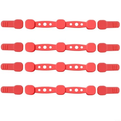 HavenDomicile Air Fryer Magnetische Silikon-Schnallen-Set, Küchenpapierhalter-Clips, hitzebeständige Magnete für Pergamentpapier, Rot, Schwarz, Grau, 4 Sets (rot) von HavenDomicile