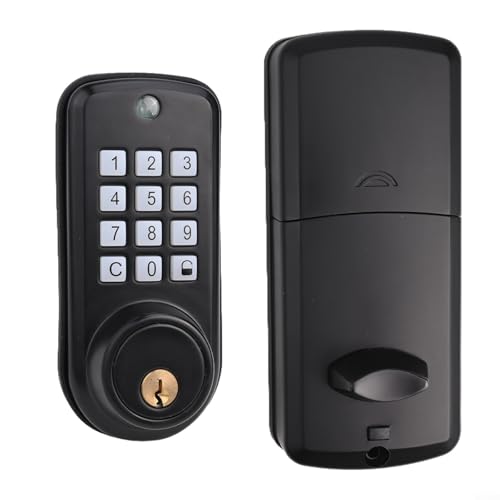 HavenDomicile Elektronisches Tastenfeld Türschloss Riegel Smart Digital Sicherheitssystem Keyless Entry mit Anti-Peep-Passwort Automatische Verriegelung (schwarz) von HavenDomicile