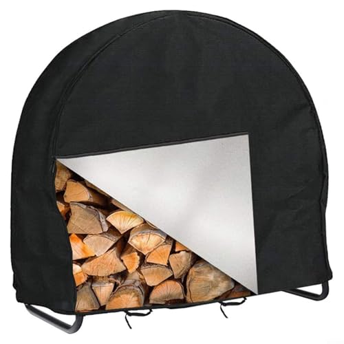 HavenDomicile Kaminholz-Abdeckung, wasserdicht, mit verstellbaren Riemen, für den Garten, Holzrahmen, Holzregal, Schutz, 122 x 61 x 107 cm (4) von HavenDomicile