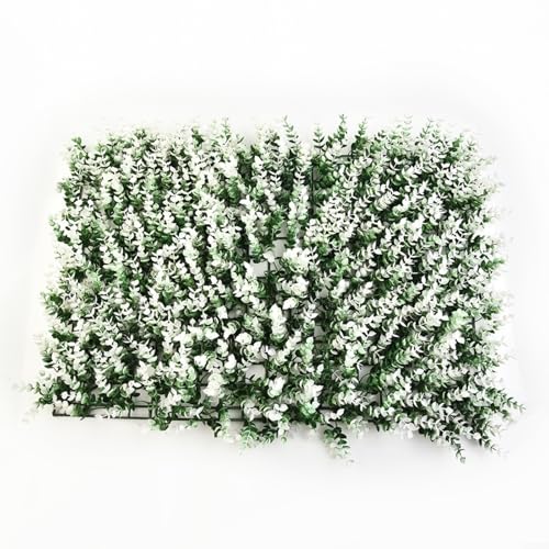 HavenDomicile Künstliche Blumenmatte Grasplatte Dekorative Wand Hecke Garten Rasen Sichtschutz Indoor Outdoor Home Hochzeit Party Hintergrund Dekor (weiß) von HavenDomicile