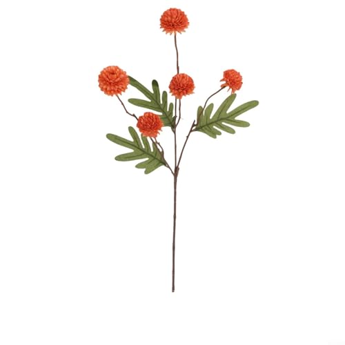 HavenDomicile Künstliche Pompons aus Kunstseide, lange Stiele, Dekorationen für Hochzeitssträuße, Blumenarrangements (orange), 6 Stück von HavenDomicile