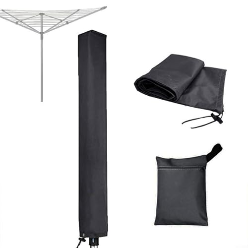HavenDomicile Oxford Cloth Outdoor Clothesline Cover with Drawstring Weather Resistant Rotary Washing Line Protector for Garden Patio 16x16x180cm(Black 16x16x165cm) von HavenDomicile