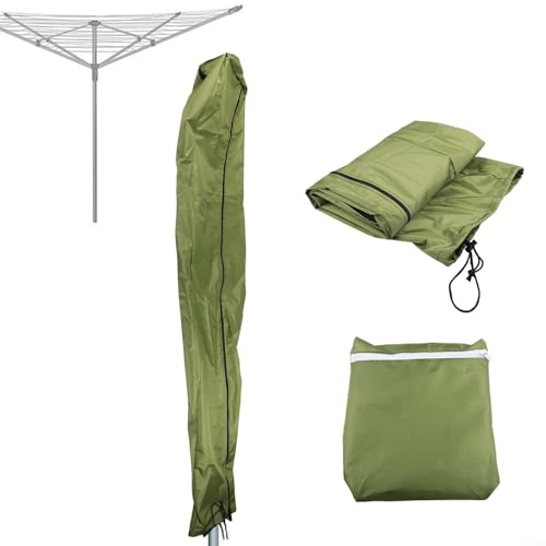 HavenDomicile Oxford Cloth Outdoor Clothesline Cover with Drawstring Weather Resistant Rotary Washing Line Protector for Garden Patio 16x16x180cm(Green 16x16x165cm) von HavenDomicile