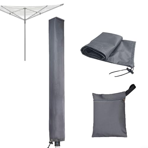 HavenDomicile Oxford Cloth Outdoor Clothesline Cover with Drawstring Weather Resistant Rotary Washing Line Protector for Garden Patio 16x16x180cm(Grey 16x16x180cm) von HavenDomicile