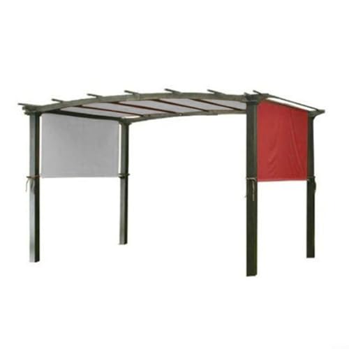 HavenDomicile Pergola Schattenabdeckung, atmungsaktiv, regendicht, staubdicht, UV-Schutz mit beschwerten Stäben für Terrasse, Veranda, Ersatzabdeckungen (rot) von HavenDomicile
