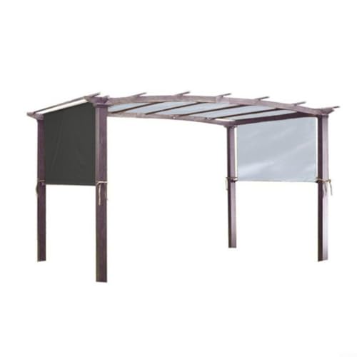 HavenDomicile Pergola Schattenabdeckung, atmungsaktiv, regendicht, staubdicht, UV-Schutz mit beschwerten Stäben für Terrasse, Veranda, Ersatzabdeckungen (schwarz) von HavenDomicile