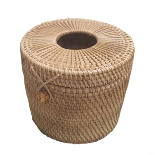 HavenDomicile Rattan Rechteckige Taschentuchbox Home Storage Container Kreativer Halter Wohnzimmer Couchtisch Organizer Natürliches Material (A) von HavenDomicile