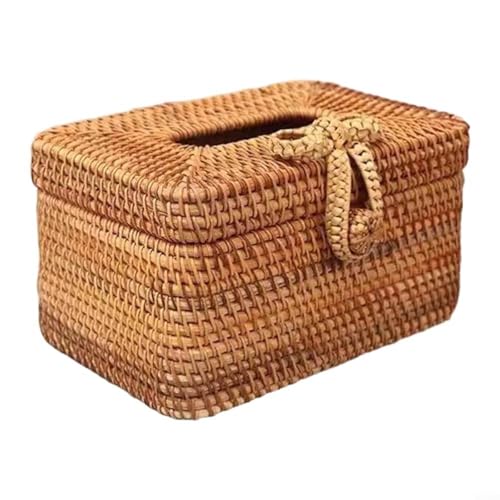 HavenDomicile Rattan Rechteckige Taschentuchbox Home Storage Container Kreativer Halter Wohnzimmer Couchtisch Organizer Natürliches Material (B) von HavenDomicile