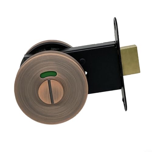 HavenDomicile Rot-grünes Indikator-Schloss, WC-Badezimmer-Türschloss, Zinklegierung, Material mit Belegungsstatusanzeige für Schlafzimmer (Rotbronze) von HavenDomicile
