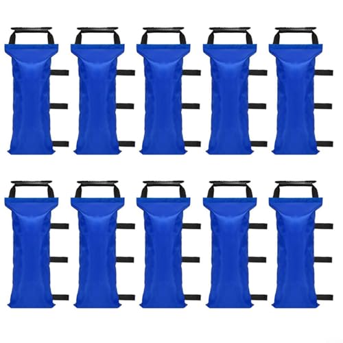 HavenDomicile Sandsäcke für Baldachin, Zelt, Gewichte, wasserdicht, Polyester, Outdoor-Event, Pop-Up-Stabilisator-Taschen mit Befestigungsgurten, 10 Stück (1000D blau) von HavenDomicile