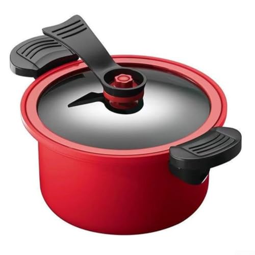 HavenDomicile Schnellkochtopf mit Antihaftbeschichtung, 3,5 l, zum Kochen, Schmoren, Dämpfen (rot) von HavenDomicile