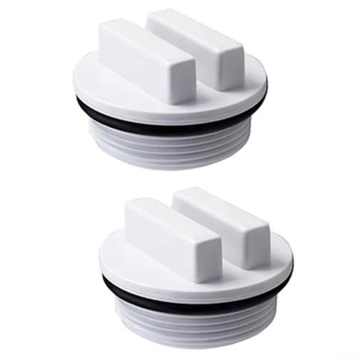 HavenDomicile Schwimmbadfilter-Ablaufstopfen 3,8 cm Gewinde mit O-Ring für Hayward SP1022C oberirdische Pool-Filtersysteme, 2 Stück (weiß) von HavenDomicile
