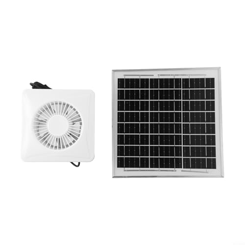 HavenDomicile Solarbetriebener Ventilator, 12 V, 8 W, automatisches Belüftungssystem mit Kupfermotor-Rückschlagventil für Brutraum, Bauernhaus, Gewächshaus, Badezimmer, Küche (10,2 cm Ventilator) von HavenDomicile