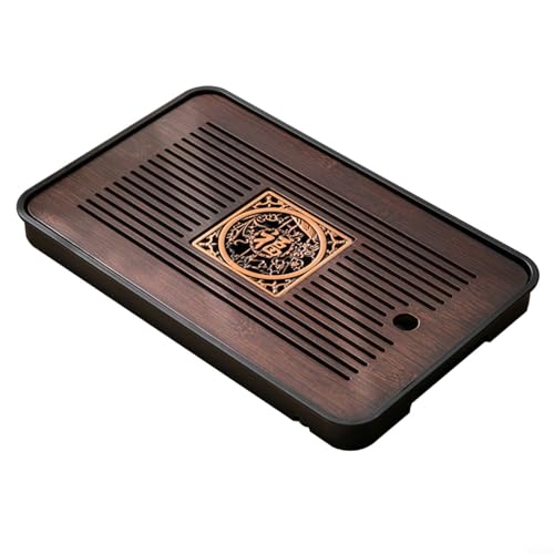 HavenDomicile Tee-Serviertablett aus Holz mit Drainage-Aufbewahrungssystem, chinesisches Kung-Fu-Teetablett, Tischplattform für Teezeremonie, Zuhause, Küche, 36 x 24 cm (B) von HavenDomicile