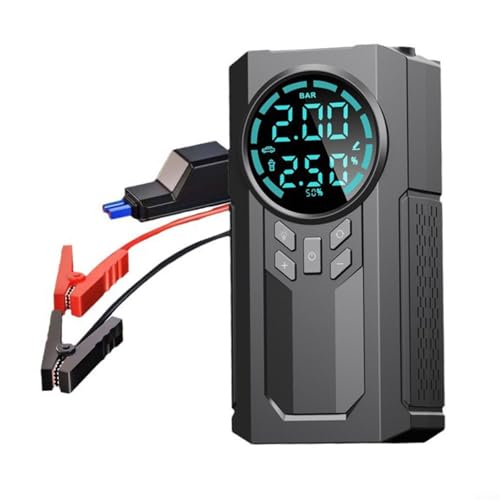 HavenDomicile Tragbarer Autoreifenfüller mit LED-Licht, Powerbank, 2-in-1-Digitalanzeige, kabellose Luftpumpe für Fahrräder (6000) von HavenDomicile