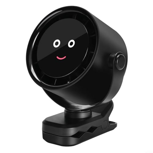 HavenDomicile Tragbarer USB-Ventilator mit Clip, 720 Grad drehbar, 5 Geschwindigkeitseinstellungen, LED-Display, Desktop-Lüfter für Büro, Zuhause, Outdoor von HavenDomicile
