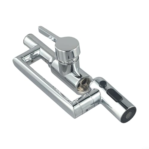 HavenDomicile Waschbecken-Mischbatterie, digitales Display, Badezimmer-Waschbeckenarmatur, 60 Grad drehbar, verstellbarer Wasserauslasssprüher (Silber) von HavenDomicile