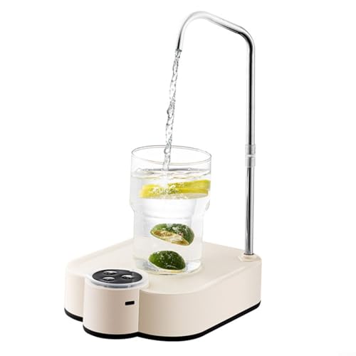 HavenDomicile Wasserkühler-Spender, tragbar, um 360 ° drehbarer Auslauf, Touch-Steuerung, Typ-C, wiederaufladbare Wasserflaschenpumpe für Küche, Schreibtisch (weiß) von HavenDomicile