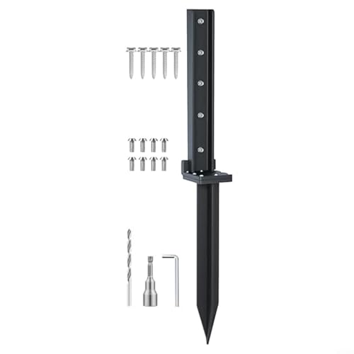 HavenDomicile Zaunpfostenstabilisator-Reparatur-Set, Metall-Bodenanker-Heringe mit H-förmigen Edelstahlschrauben für Garten von HavenDomicile