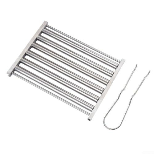 Hot Dog Roller Grillrost Edelstahl mit extra langem Griff für Wurstkochen und einfache Handhabung bei Veranstaltungen im Freien (groß) von HavenDomicile