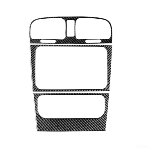 Kohlefaser-Auto-Konsolen-Lüftungsauslass-Abdeckungs-Set, 3-teilig, für Golf 6 MK6 2008 2012, Fahrzeuginnenverkleidung zur Vermeidung von Kratzern von HavenDomicile