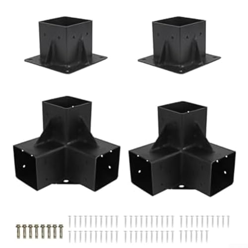 Pergola-Halterungen für den Außenbereich, Karbonstahl, rostfrei, mit Schrauben für sichere Montage, 4 Stück Pergola-Halterungen für den Außenbereich, Karbonstahl, rostfrei, mit Schrauben für sichere Montage, 4 Stück von HavenDomicile