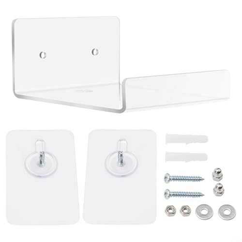 Schwebendes Wandregal aus klarem Acryl für Badezimmer, Schlafzimmer, Büro, zur Aufbewahrung von Wohnzimmern, unsichtbare Montage, geeignet für leichte Gegenstände Schwebendes Wandregal aus klarem Acryl für Badezimmer, Schlafzimmer, Büro, zur Aufbewahrung von Wohnzimmern, unsichtbare Montage, geeignet für leichte Gegenstände von HavenDomicile