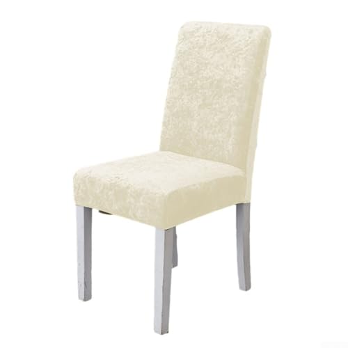 Soft Velvet Chair Covers for 38 48cm Back Height Stretch Slipcovers for Comfortable and Elegant Seating Experience (Beige) von HavenDomicile