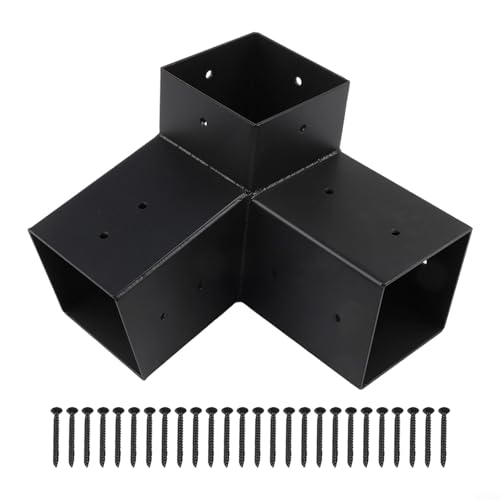 Stahl-Wandhalterung Pergola Halterungs-Set Schrägdach mit Hardware für 10,2 x 10,2 cm Pfosten Starke Unterstützung für Veranda- und Pavillon-Strukturen (rechts 15°) von HavenDomicile