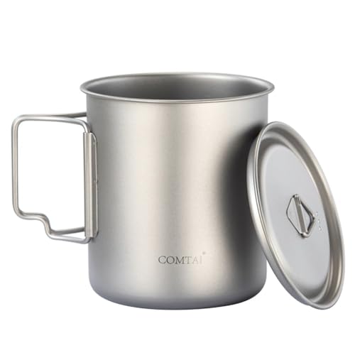 Tragbarer Becher für Camping, leichtes Design mit genauer Volumenmessung für Getränke (650 ml (mit Deckel und mit Volumenmarkierung)) von HavenDomicile