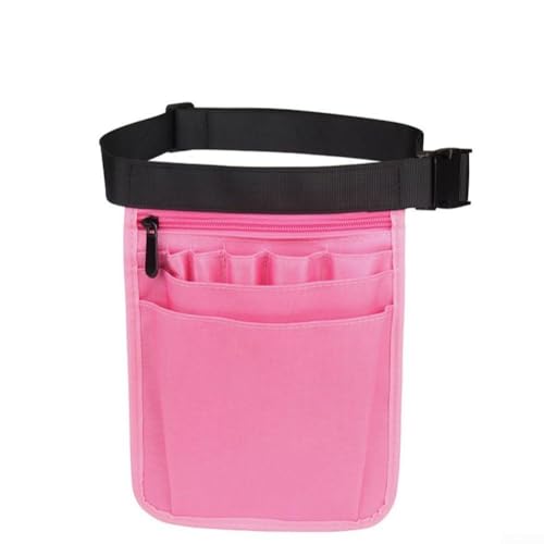 Verstellbare Hüfttasche mit Schnellverschluss-Schnalle und 8 Taschen zur Aufbewahrung von Werkzeugen, Stiften, Scheren und Essentials für Krankenschwestern und Arbeiter (Rosa) von HavenDomicile