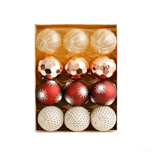 Weihnachtskugel-Set für Baum- und Kranzdekoration, Weihnachtskugel-Ornamente geeignet für Girlanden und Tischaufsätze, entworfen für dauerhaften Urlaubsgebrauch (6 Stück) von HavenDomicile