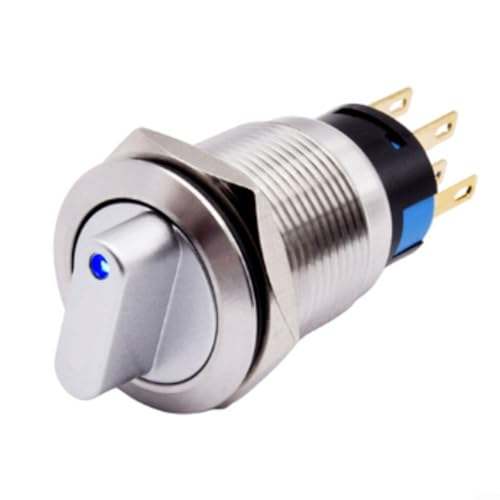 Zuverlässiger 19 mm drehbarer Druckknopfschalter, 3 Positionen (2NO 2NC) für die Verwendung von Geräten, IP66 wasserdichtes Design (grün) von HavenDomicile