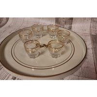 6 Prunk Likörgläser Schnapsgläser Goldrand 60Er Jahre France von HavenTroedel