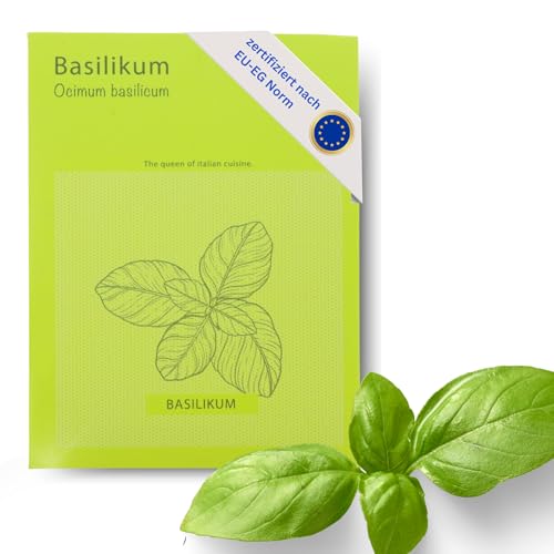HAVENHAUS Basilikum Samen zur Anzucht | Ocimum Basilicum Sativum Basilikumsamen 50 Stück für Anzucht drinnen & draussen ideal ab März | zertifziertes Saatgut mit detaillierter Anleitung auf Rückseite von Havenhaus