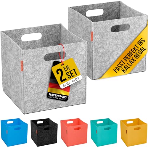 HAVENHAUS Filzkorb Aufbewahrung 2er Set hellgrau | 2 Boxen Aufbewahrung Filz | Kallax Korb geeignet für Aufbewahrung im ganzen Haus | Aufbewahrungsbox Filz 30x30x30cm Kallax Boxen | Körbe extra stabil HAVENHAUS Filzkorb Aufbewahrung 2er Set hellgrau | 2 Boxen Aufbewahrung Filz | Kallax Korb geeignet für Aufbewahrung im ganzen Haus | Aufbewahrungsbox Filz 30x30x30cm Kallax Boxen | Körbe extra stabil von Havenhaus