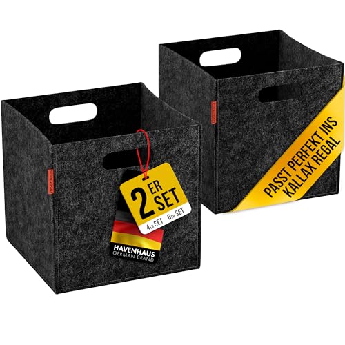 Havenhaus Filzkorb Aufbewahrung 2er Set Anthrazit Grau | Boxen Aufbewahrung Filz | Kallax Korb geeignet für Aufbewahrung im ganzen Haus | Aufbewahrungsbox Filz 30x30x30cm Kallax Boxen extra stabil Havenhaus Filzkorb Aufbewahrung 2er Set Anthrazit Grau | Boxen Aufbewahrung Filz | Kallax Korb geeignet für Aufbewahrung im ganzen Haus | Aufbewahrungsbox Filz 30x30x30cm Kallax Boxen extra stabil von Havenhaus