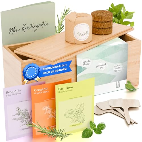 HAVENHAUS Kräutergarten italienisch | DIY indoor Kräutergarten Küche | Kräuter Anzuchtset inkl. Kräutersamen, Pflanzerde + Growbox | ideal auch für Kinder | Ostern Geschenke Kinder von Havenhaus