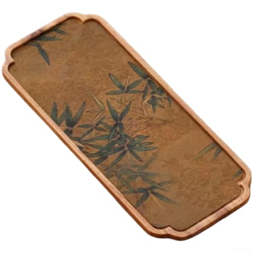 Teetablett aus Walnussholz, chinesischer Stil, handgeschnitzt, wasserdicht, für den Heimgebrauch mit wolkenähnlichen Oberflächen in mehreren Größen (C) von HavenlyCove