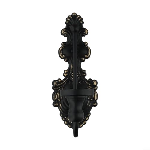 Wand-Kerzenleuchter im Used-Look aus schwerem Gusseisen, Vintage-Kerzenhalter für Heimdekoration im Wohnzimmer, Schlafzimmer, Badezimmer und Flur (schwarz) von HavenlyCove